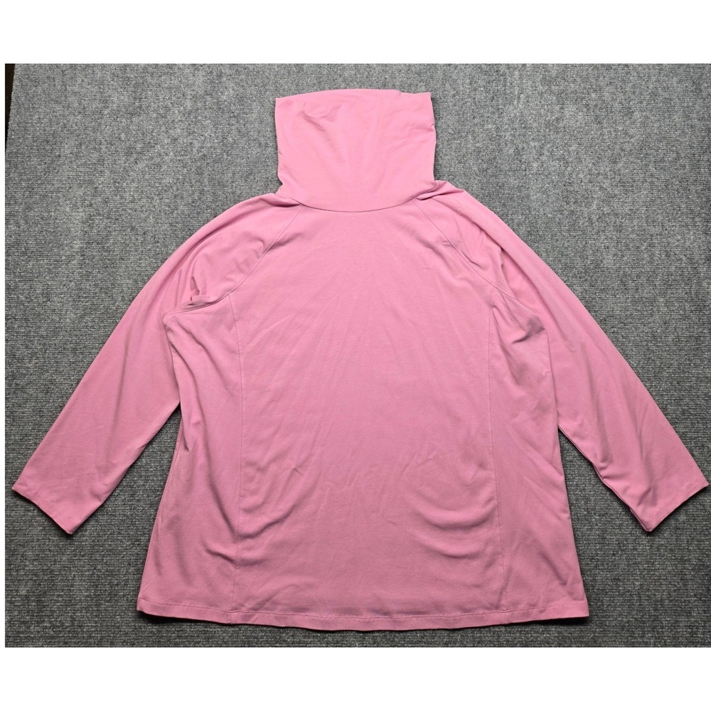 Isaac Mizrahi Top Womens XL Pink Long Sleeve Turtleneck Knit Stretch Pullover